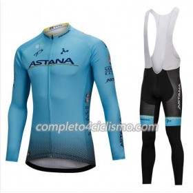 Completo Maglia ML + Pantaloncino con bretelle ML 2018 Astana Pro Team N001